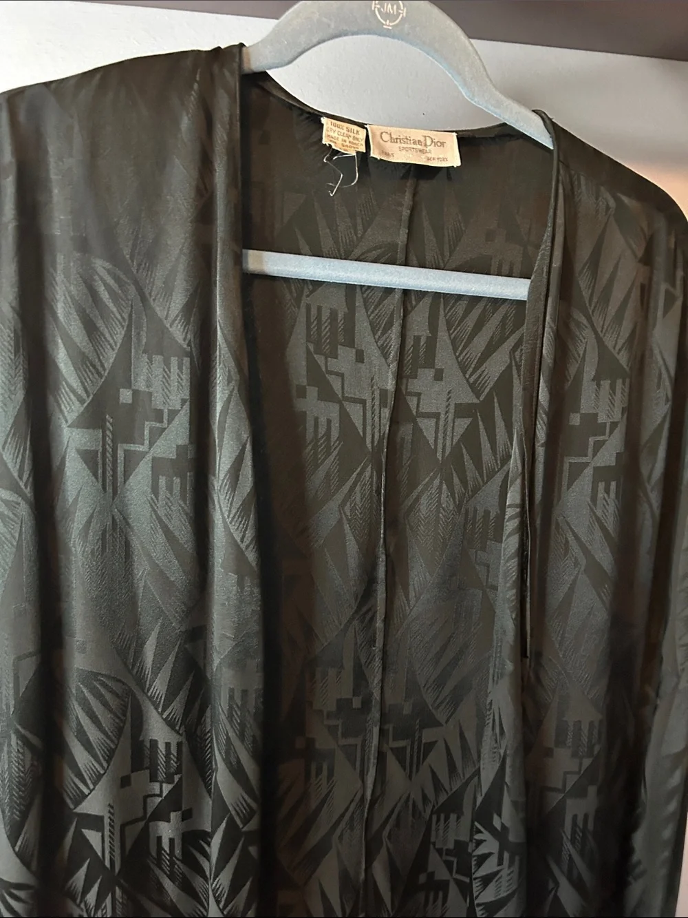 Dior Black Open-Front Jacquard Draped Jacket